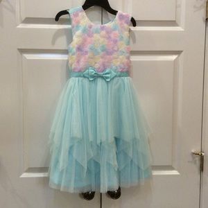 Girls Jona Michelle Blue Rose Dress NWT